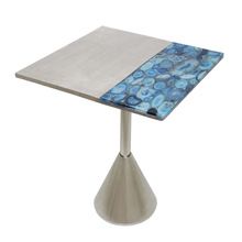 Aluminum Square Table with Agate Top