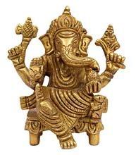 brass god ganesh ji on chair