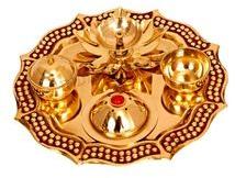 brass pooja aarti thali