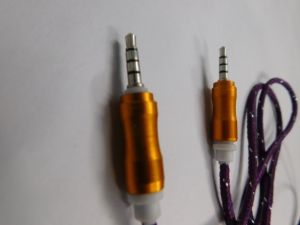 Imported High Quality Purple Cotton 3 Pin Aux Cable