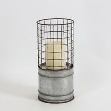 Galvanized Hurricane candle holder