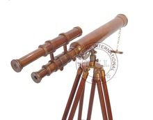 BROWN ANTIQUE BRASS TELESCOPE