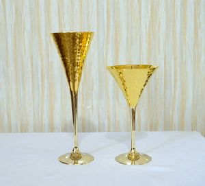 Brass metal wine goblet