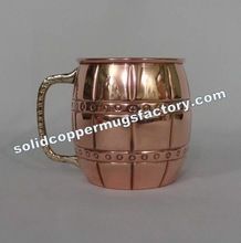 solid copper mugs with brass handle