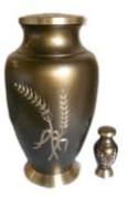 Aria Wheat Brass Adult Cremation Urn