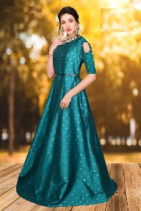 Green Shine Colour Gown