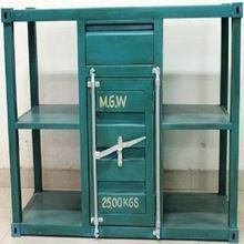 Green color metallic container style display shelf