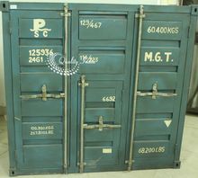 Metallic Industrial Blue Color Container Style Cabinet