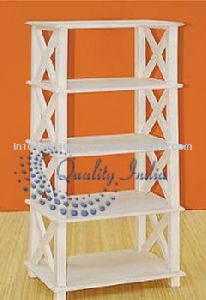 White Color Four Shelves Book Rack