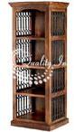 Wooden Side Gris Design Narrow Book Display Rack