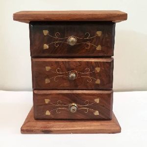 3 Drawer Rosewood Mini Cabinet