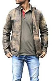 Mens Vintage Distressed Brown Leather Jacket