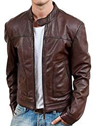 Mens Retro Brown Leather Jacket