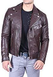 Mens Leather Moto Jacket