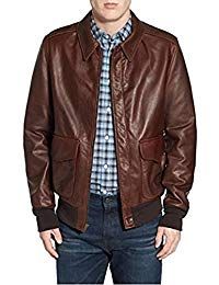 Mens Lambskin Brown Leather Biker Jacket