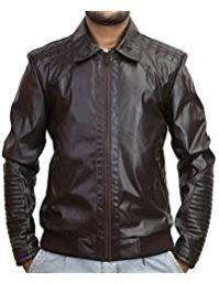 Mens Lambskin Robotic Fringed Leather Biker Jacket