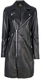 Womens Lambskin Black Leather Long Jacket