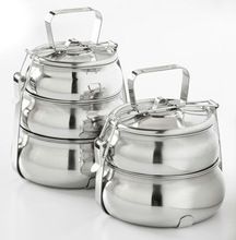 steel picnic tiffin with handle and dividers