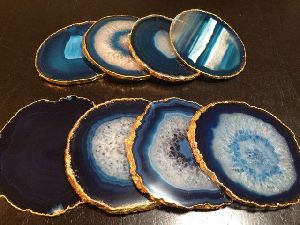 Plated Agate Slice Coaster