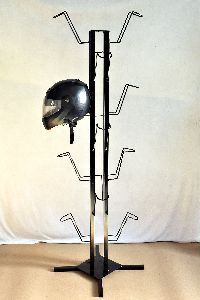 mild steel helmet stand -14 helmets capacity-black