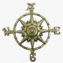Antique Brass Finish Compass Indoor Wall Hanging