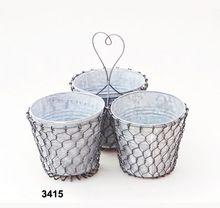 Galvanized Planter with Chicken Wire Holder