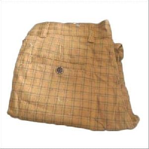 Mens Check Brown Trouser