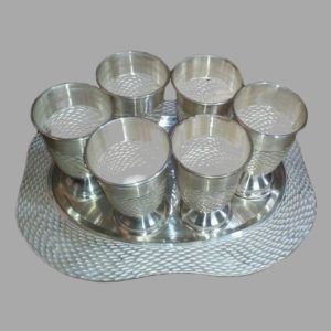 silver glass set