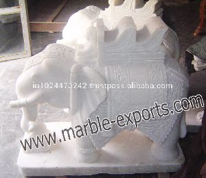 Pure White Marble Inlay elephant