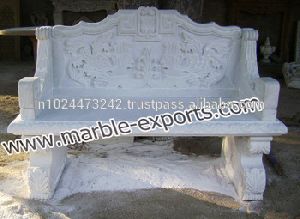 White Marble Carved Sofa Garden Furniture