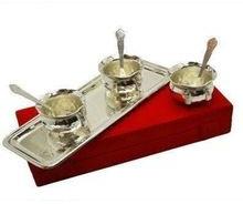 Pure Silver Plated Snack Bowl Set