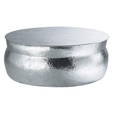 Hammered Aluminium round coffee table