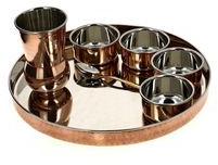 Copper Steel Thali Set