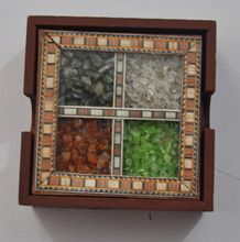 Indian Wooden Handicraft Traditional Decorative Coaster Set