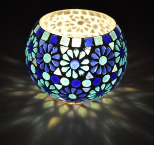 Mosaic Glass Votive Candle Holders