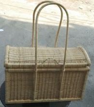 hand painted bamboo fruit basket