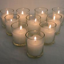 White Votive Glass Candle