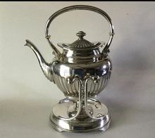 Silver Planted Tilting Tipping Teapot