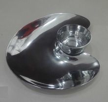 HANDMADE POLISHED ALUMINUM DIP BOWL