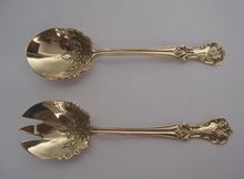 HANDMADE BRASS METAL SALAD SERVERS SPOONS