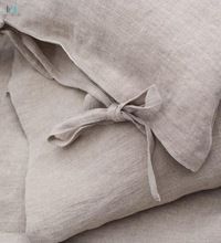 Softened natural linen bedding set