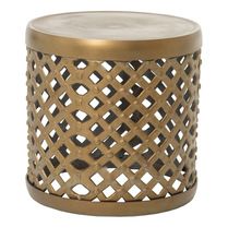 Metal Hammered Stool Lattice Table