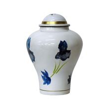 Flower Printed Brass Cremation Urn