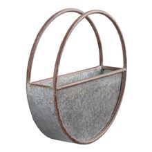 Oval Galvanized Wall Decor Planter