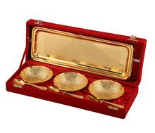 Gold Plated Tableware Bowl Tray Set