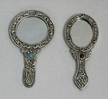 Handmade White Metal Ladies Mirror