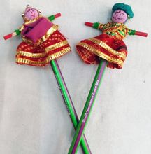 wooden pencil with puppet