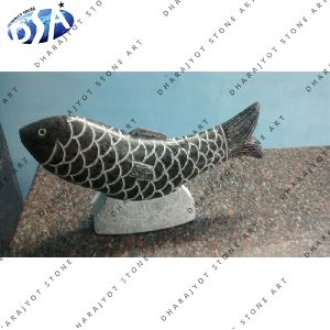 Decorative Black Marble Fish Statue