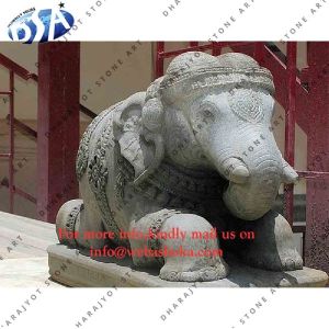 Grey Marble Big Elephant Statues