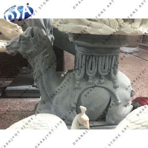 grey marble camel hand statues